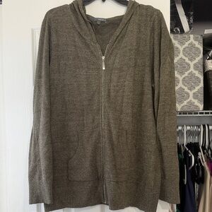 Matty M Olive Green Zip-Up Hooded Sweater